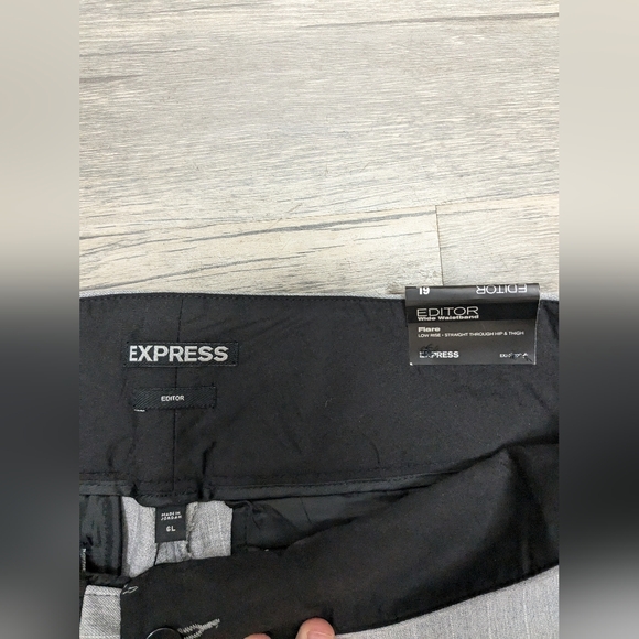 Women's Express Editor Pants NWT -Grey/White Striped - Women's 6L Dress Pants - Picture 4 of 8